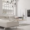 Bright Airy Minimalist Living Room With Large L Shaped Sofa And Light Wood Coffee Table