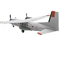 White And Red Twin Engine Propeller Airplane With AK Marking And Emblem 3d model