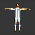 Game Movie Character Wearing Argentina Football Striped Jersey With Team Logo