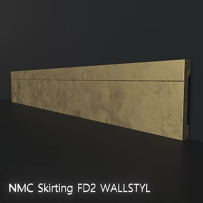 Textured Stone Wall Component With Long Rectangular Shape And Smooth Surface Details 3d model