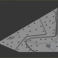 Cartoon Circuit Board Scene with Gray Wires Blue Components and Connector on White Surface