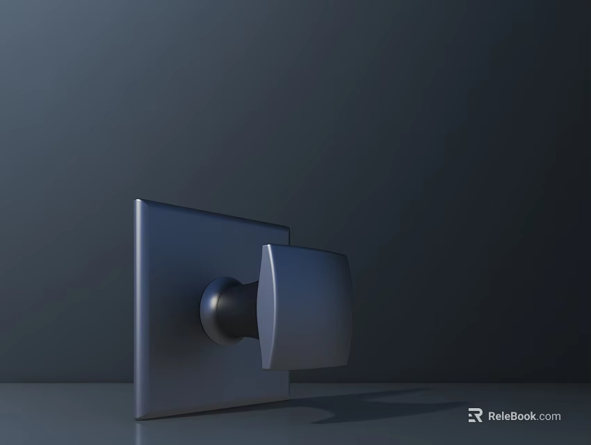 Modern Metal Faucet With Square Plate On Dark Background Sleek Design 3d model 