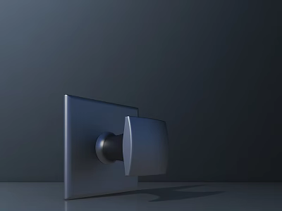 Modern Metal Faucet With Square Plate On Dark Background Sleek Design 3d model