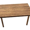 Solid Wood Outdoor Table With Rectangular Shape And Natural Wood Grain Design 3d model