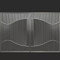 Contemporary Double Metal Gate With Wave Design And Stone Sides