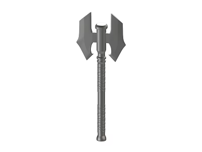 Axe Shaped Gray Outdoor Light With Symmetrical Blades And Textured Handle 3d model