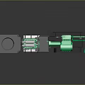 Green And Gray Heavy Duty Construction Vehicle With Platform And Wheels