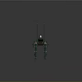 Green Robotic Creature With Legged Structure Antennas And Sensor Parts