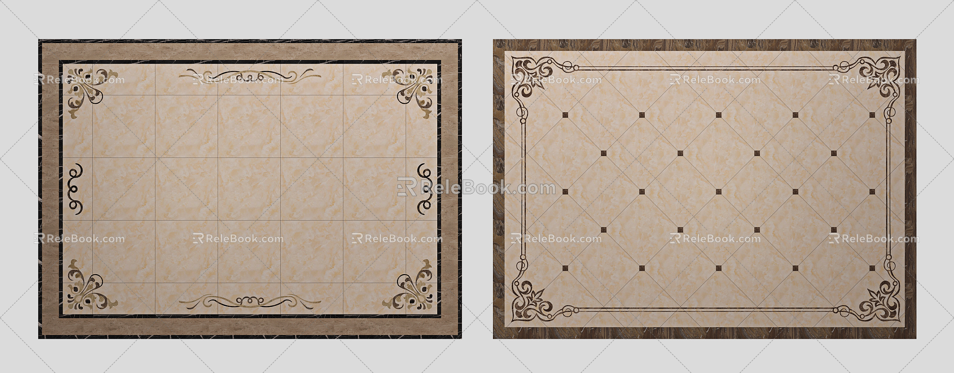 Simple European Tile Simple Ground Laying 3d model