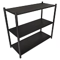 Black 3 Tier Open Design Storage Shelf For Modern Home Organization