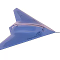 Light Blue Stealth Fighter Jet With Sleek Body Design Phantom Ray Model 3d model