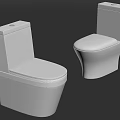 White Modern Ceramic Toilets With Sleek Design And Smooth Surface 3d model