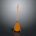 Wooden Lute Decorative Household Item With Stand For Home Decoration