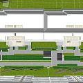 Modern Garden Landscape Design With Green Rooftops Open Spaces And Pathways