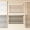 White And Gray Window Blinds With Various Designs Display On Wall For Home Decor 3d model