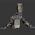 Mechanical Robot Character With Metallic Body Red Eyes Mechanical Arms And Reflective Surface