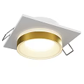 Modern Downlight Spotlight With White Square Frame And Gold Circular Lamp Design For Ceiling 3d model