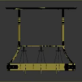 Yellow Black Leisure Furniture Featuring Hanging Seats Square Base And Top Bar