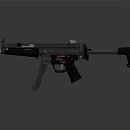Black Tactical Submachine Gun With Barrel Stock Trigger And Grip Design 3d model