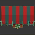 TANGLETOWN Amusement Style Building With Colorful Awnings Flags Front Sign And Decorative Elements