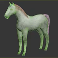 White Horse 3D Model With Realistic Body And Gray Mane