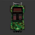 Green Camouflage Open Top Off Road Toy Car With Red Seats And Large Tires