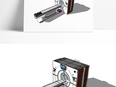 Modern Medical Device With Slide Drawer Control Panel And White Brown Finish 3d model