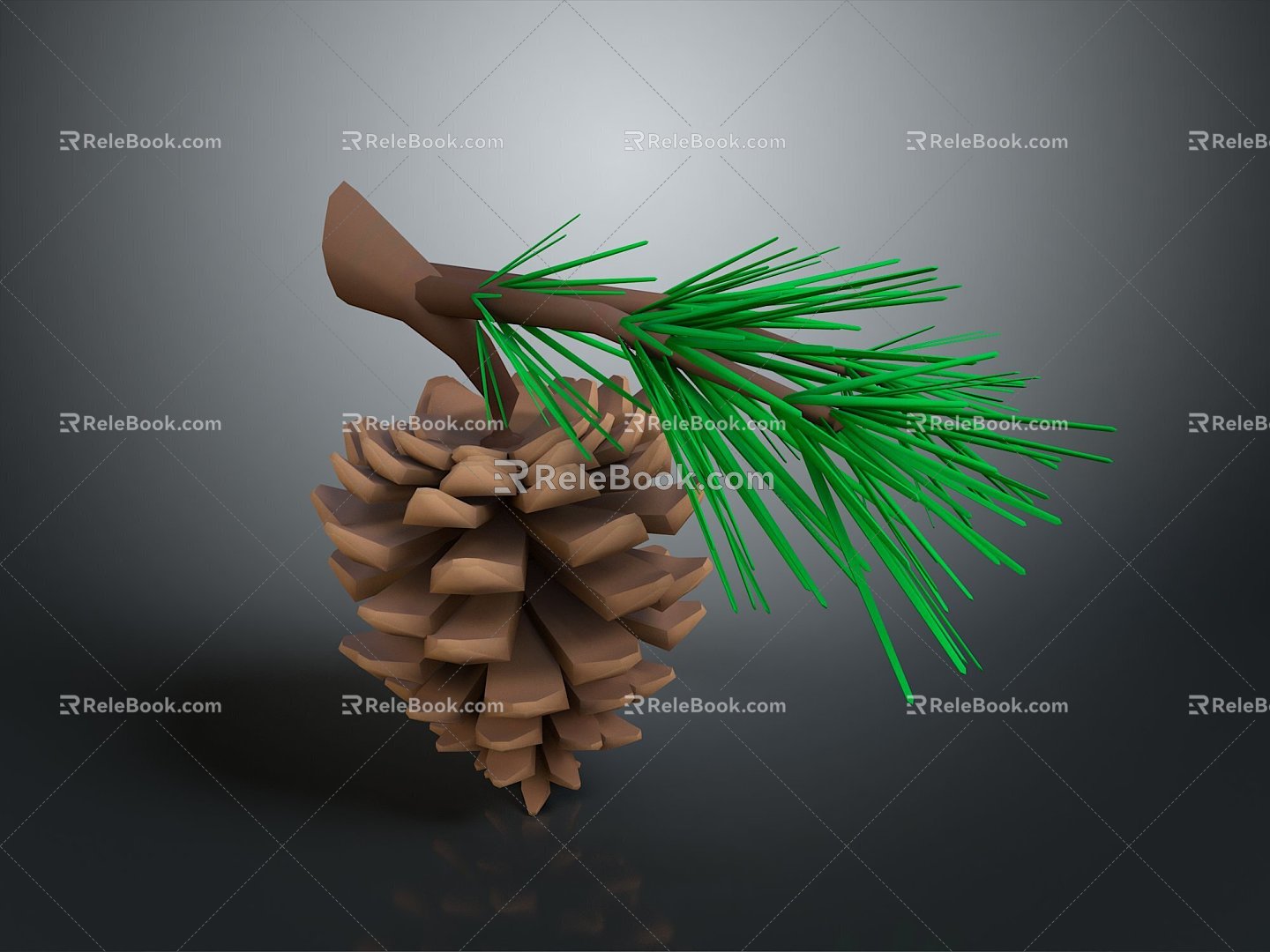 pine cone plant 3d model