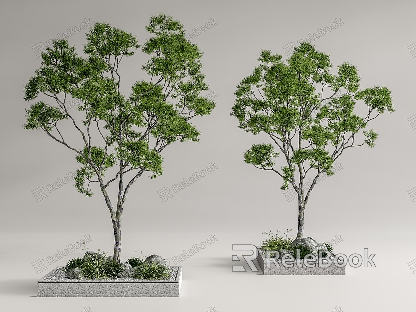 Modern Tree Pool Courtyard Landscape Trees Arbor Street Trees model