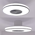 Modern Ceiling Mounted Air Cooler Fan With Round Design And Integrated LED Light 3d model