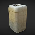 Old Rusty Fuel Can With Metal Handle And Black Cap Stained Surface 3d model