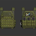 Durable Yellow Tactical Vest Featuring Multiple Pockets Cartoon Patch And Ammo Holders