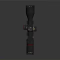 Tactical Rifle Scope With Red Stripe And Adjustment Knobs Mounted Base
