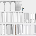 Architectural Components Displaying Classical Columns Arched Structures and Design Details 3d model