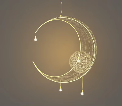 Modern chandelier moon chandelier 3d model Modern chandelier moon chandelier 3d model