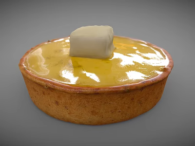 Delicious Pie With Brown Crust Yellow Filling And Butter On Top 3d model
