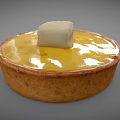 Delicious Pie With Brown Crust Yellow Filling And Butter On Top