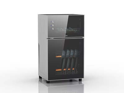 Modern Kitchen Appliance Sterilizer With Double Glass Door And UV Lighting 3d model