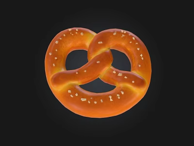 Golden Brown Salted Pretzel With Traditional Knot Shape And Crunchy Texture 3d model