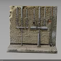 Rustic Vintage Industrial Metal Pipes Valves On Old Weathered Wooden Board