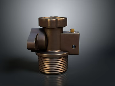 Brass Colored Metal Lighting Combination With Threaded Structure And Modern Design 3d model