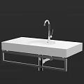 Modern Wall Mounted Washbasin With White Countertop And Chrome Faucet Design
