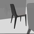 Modern Stylish Dining Chair With Black Back And Light Gray Padded Seat