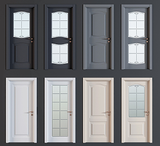 Modern swing door simple door 3d model