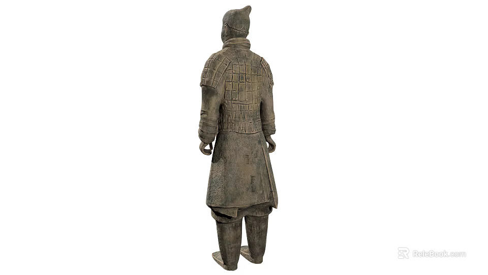 Ancient Chinese Terracotta Warrior Sculpture With Intricate Armor And Historical Details 3d model 