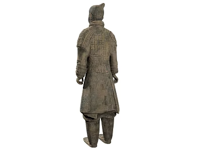 Ancient Chinese Terracotta Warrior Sculpture With Intricate Armor And Historical Details 3d model