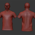 Mannequin Showcasing Blue Short Sleeve T-Shirt Front And Back View Design