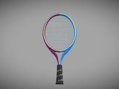 Sporting Equipment Colorful Tennis Racket With Purple Blue Frame And Black Handle 3d model