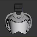 Futuristic VR Headset With Silver Design Streamlined Structure And Illuminated Interface