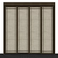 Modern Sliding Doors With Wooden Frame And Vertical Frosted Glass Panels